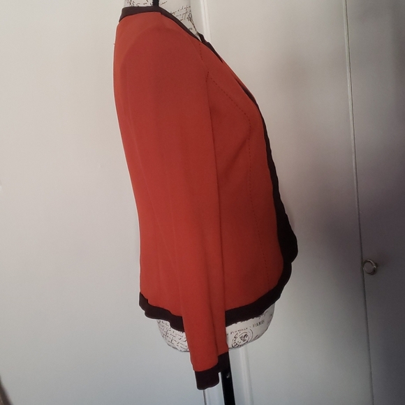 Studio I Petite Mod Orange Vintage Open Blazer - Picture 2 of 7